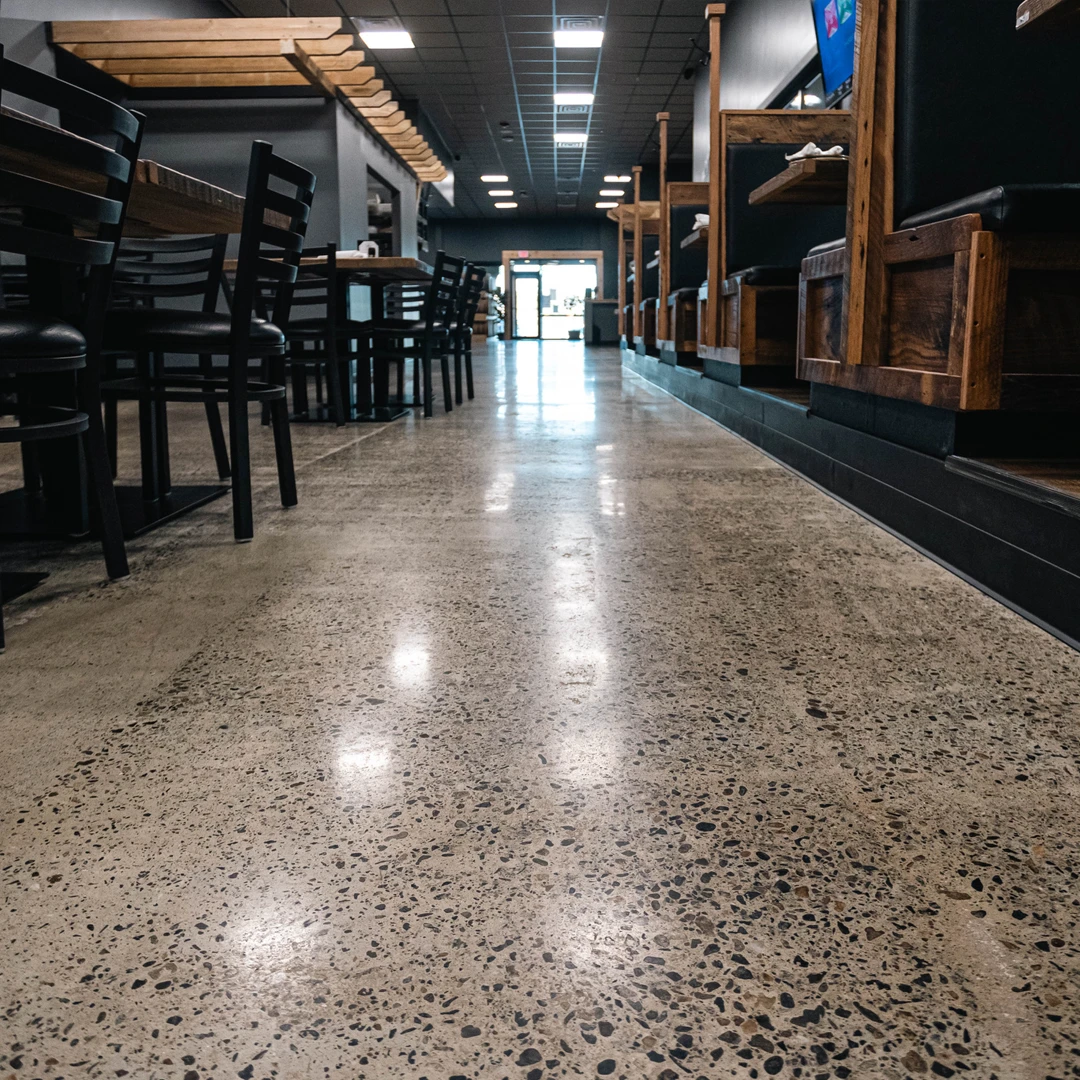 Commercial Space Polished Concrete Flooring by Good Boy Coatings