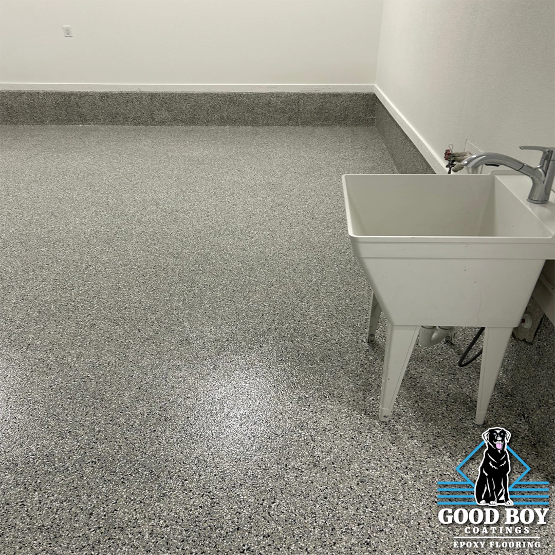Garage Epoxy Flake Flooring by Good Boy Coatings