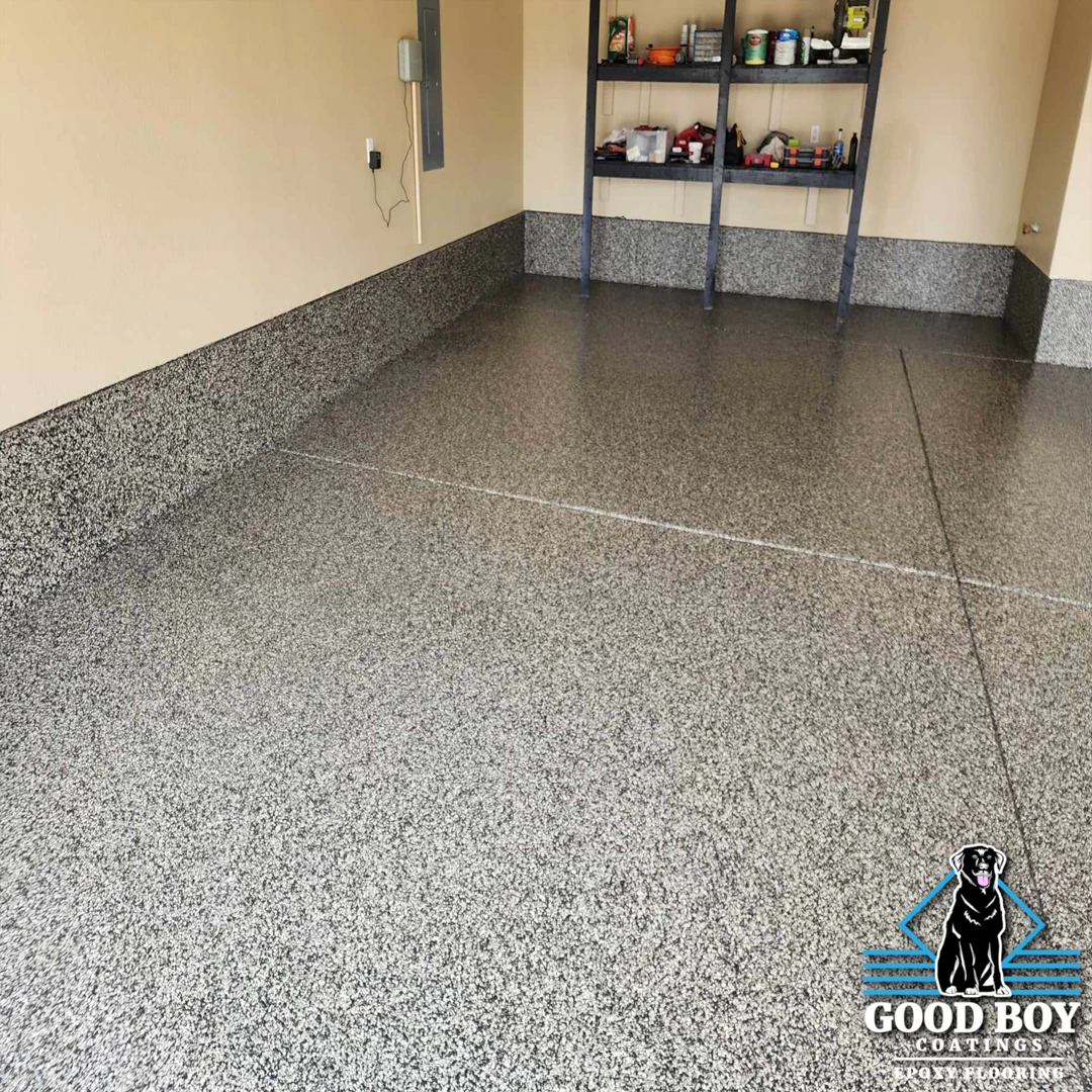 Garage Epoxy Flake Flooring by Good Boy Coatings