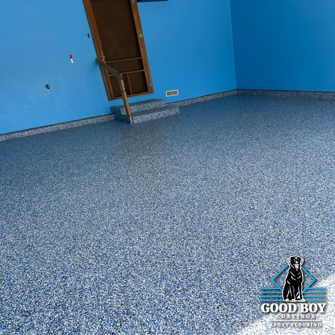 Garage Epoxy Flake Flooring by Good Boy Coatings