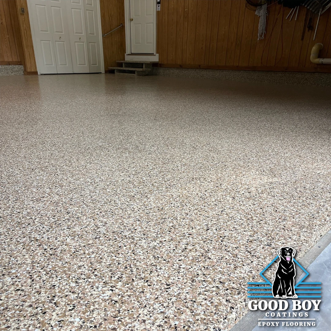 Garage Epoxy Flake Flooring by Good Boy Coatings
