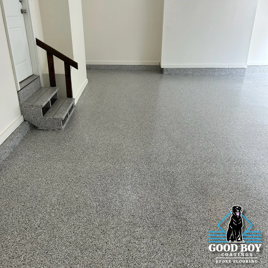 Garage Epoxy Flake Flooring by Good Boy Coatings