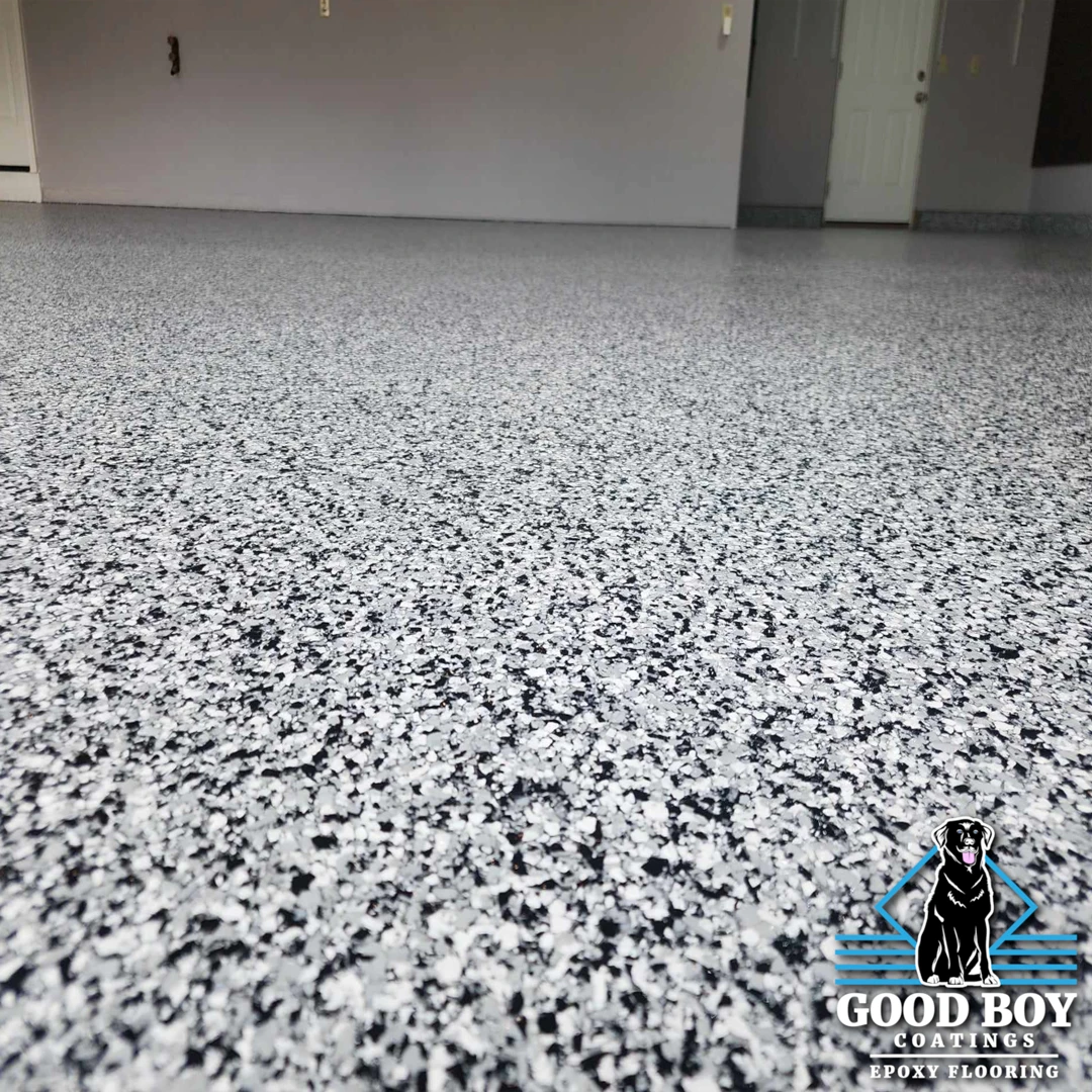 Garage Epoxy Flake Flooring by Good Boy Coatings