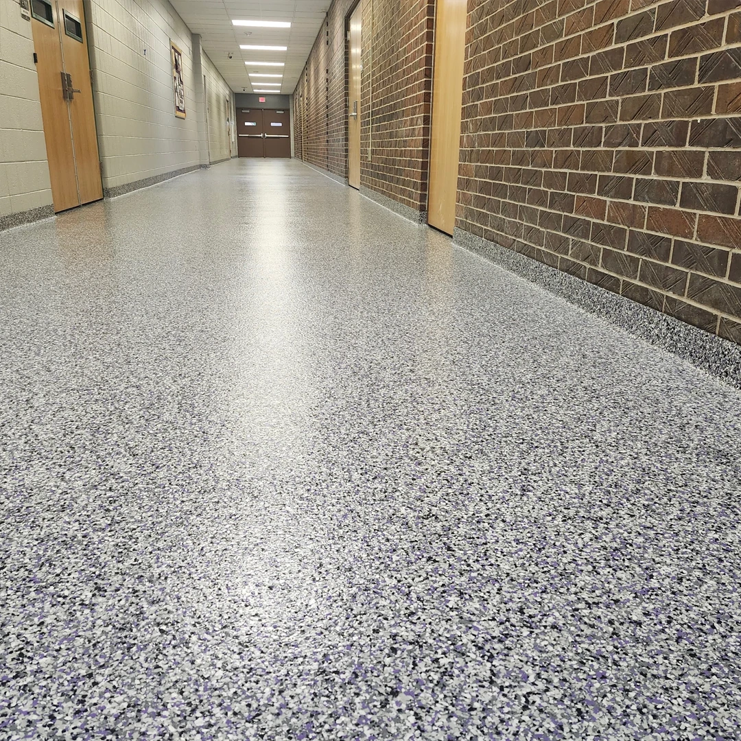 Commercial Space Epoxy Flake Flooring by Good Boy Coatings